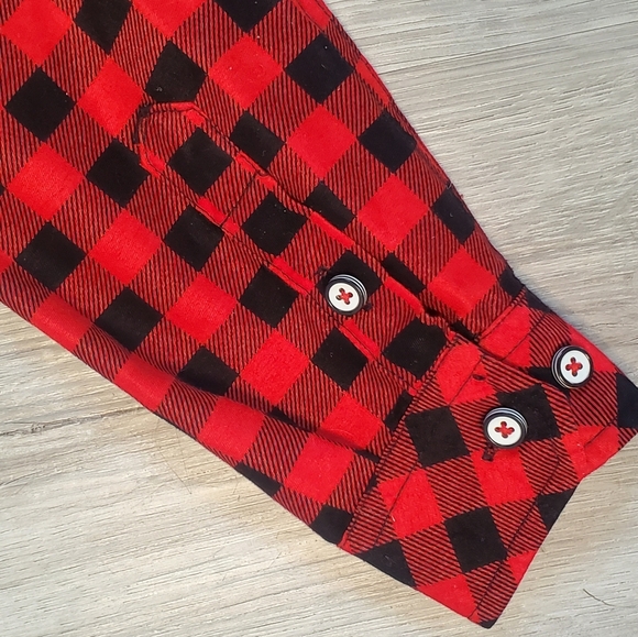 Nomad Red & Black Buffalo Plaid Button Up Shirt Little Boys Size 4-5 - Picture 5 of 9
